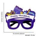 Paarse vilt Hanukkah bril met Menorah en Davidster decoratie voor het feest - Multi-Element Stijl