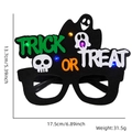 Halloween LED-Brille mit Trick or Treat Filzrahmen und Totenkopfmustern für Partydeko - Englischer Buchstabe Leuchtstil