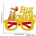 Glitzernde Feliz Año Nuevo Brille mit Rentier- und Schneeflocken-Deko für Weihnachten - Rentier-Buchstaben-Brille (Feliz Año Nuevo)
