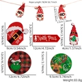 Detailed size specifications for Christmas tiered tray wooden hanging decor set - Tiered Tray Wooden Sign / Christmas Reindeer Gnome Style