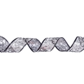 Black sheer mesh ribbon with silver sequin skulls for Halloween decorations - Bronzing Silver Skull / 2m