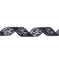 Black Halloween LED ribbon with skull print in semi-transparent mesh fabric - Bronzing Black Skull / 2m