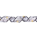 Halloween black mesh ribbon with white spider web and ghost patterns featuring warm LED lights - LED Warm Light Bronzing Silver Pumpkin Spider Web