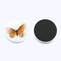 25mm glass refrigerator magnet featuring a realistic brown butterfly design on white background - Brown Realistic Butterfly Style (JY003518-23)