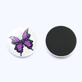 Colorful 25mm purple butterfly glass refrigerator magnet with strong magnetic back - Purple Textured Butterfly (JY003518-22)