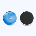 Detail of round planet fridge magnet showing glass texture and black magnetic backing - Neptune Style (JY003514-3)