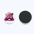 Aimant de frigo emoji violet avec chapeau de cowboy et moustache en verre de 25mm - Style Moustache de Cowboy (JY003516-22)