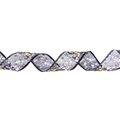 Halloween black mesh LED ribbon with silver skull print and warm yellow glowing lights - LED Warm Light Bronzing Silver Skull