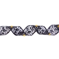 Black mesh Halloween LED ribbon with white skull patterns and warm yellow glow - LED Warm Light Bronzing Black Skull
