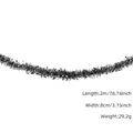 2 Meter schwarze festliche Girlande mit silbernen Sternen für Partys und Weihnachtsbäume - 8cm*200cm / Schwarz