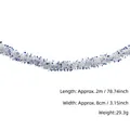 2M Silberne Girlande mit blauen Sternen für Weihnachtsbaum und Partydekoration - 8cm*200cm / Silber