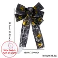 Fiocco nero luminoso di Halloween con motivo a zucca LED e scatola della batteria - Luce Calda Bronzatura Nero Stile Zucca Ragnatela