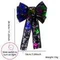 Fiocco di Halloween in pizzo nero luminoso con motivo ragnatela e dettagli LED - Luce Multicolore Bronzatura Nero Stile Zucca Ragnatela