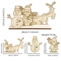 Detailed view of DIY wooden Christmas tabletop ornaments with laser-cut snowman and reindeer - Snowman Reindeer Sleigh Style (5323340853861)