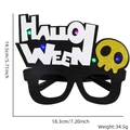 Halloween LED Brille mit Totenkopf, Glitzer-Pailletten und leuchtender Halloween-Schrift - Gelber Totenkopf Leuchtstil