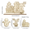 Detailed view of DIY wooden Christmas tabletop ornaments with snowman and reindeer - Reindeer Christmas Tree Gift Style (5323340853862)