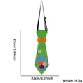 Cravatta di Pasqua glitterata verde per bambini con fiocco arancione e uova colorate - Taglia unica / Cravatta Verde con Uovo e Fiore