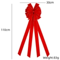 Grande fiocco natalizio in velluto rosso con bordi dorati 30cm x 110cm arredo - Fiocco - Design Scollo a V