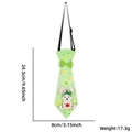 Easter tie for kids featuring pink glitter bunny and yellow flowers on green fabric - Daisy and Rabbit Tie