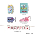 Specifiche dettagliate delle dimensioni per il set di decorazioni in legno per la festa della mamma - Stile HAPPY Fiori Rossi