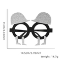 Detailed size chart of novelty equestrian party glasses with dimensions and weight specs - Silver Equestrian Hat Style