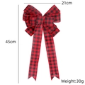 Rote und schwarze karierte Weihnachtsschleife mit langen Bändern für Baum, 45cm - Rot Und Schwarz Karierter Stil
