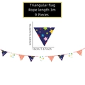 Detailed size specifications for 3m colorful school welcome banner with 9 triangle flags - Colorful Triangle Flag (23-LY-7)