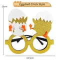 Lunettes de fête poussin de Pâques avec paillettes dorées et détails en feutre - Poussin en coquille d'œuf