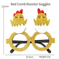 Lunettes de Pâques à paillettes jaunes avec motif poussin pour décor de fête - Poussin Crête Rouge