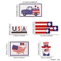 5-teiliges Holzdekor-Set zum 4. Juli mit USA-Zwerg und patriotischem LKW-Design - USA Karte LKW Zwerg Stil