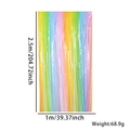 Rainbow foil fringe curtain backdrop for parties, measuring 1m wide by 2.5m long - 1M*2.5M Macaron Vertical Stripe Gradient