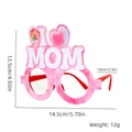 Front view of pink Mother's Day glasses with I LOVE MOM text and size measurements - I LOVE MOM Heart Style