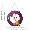Targa rotonda in legno per Halloween con zucca e teschio 28cm decorazione porta - Stile Pendente Scheletro