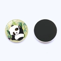 Cute panda glass refrigerator magnets set with strong magnetic backing for office whiteboard - Jy003540-16