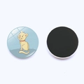 Dettaglio di un magnete da frigo circolare in vetro con gatto animato e retro magnetico - Stile Gatto (JY003526-3)