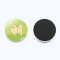 Front and back view of 25mm cute cartoon dog glass fridge magnets with magnetic backing - Dog Style (JY003526-5)