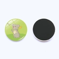 Cute cartoon vole glass fridge magnet with 25mm round magnetic back and meadow illustration - Jy003526-15
