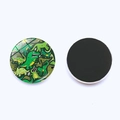 Nahaufnahme von 25mm Dinosaurier Glas-Kühlschrankmagnet mit glänzender Vorder- und Rückseite - Grüner Dinosaurier Druck Stil (JY003639-4)
