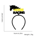 Detail of horse racing party headband with felt silhouette and 24cm size dimensions - Horse Head & Horse Racing Letters