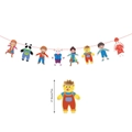 Cartoon animal and kids party banner featuring panda, bunny, and bear hanging decorations - Cartoon Characters Animals Style (23-LY-11)