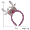 Cerchietto di Natale con corna di renna in paillettes argento e pile teddy color lavanda - Modello Corna Argento