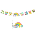 Rainbow themed Children's Day banner featuring colorful cartoon text and dream motifs - Rainbow Text Style (23-LY-10)