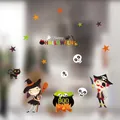 Halloween window static stickers featuring witch, pirate boy, and pumpkin set - Witch Pirate Skull Set (HL-JDT17-014)