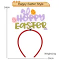 Hoppy Easter Haarreif mit lila Hasenohren und buntem Ostereier-Dekor - Einheitsgröße / Frohe Ostern-Stil