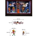 Halloween window static stickers set with pumpkin scarecrow and Halloween lettering - HALLOWEEN Lettering Pumpkin Scarecrow (HL-WSTZ19-021)