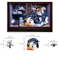 Halloween static window clings set featuring pumpkins, ghosts, and Trick or Treat text - Trick or Treat Dead Tree Ghost Set (HL-WSTZ19-022)