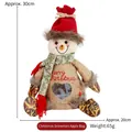 Christmas Snowman Burlap Gift Bag with heart window and Merry Christmas embroidery - Snowman