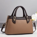 Elegante borsa a tracolla bicolore testurizzata color kaki e marrone per donna - Marrone