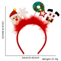 Serre-tête de Noël en peluche avec Père Noël et flocons, hauteur de 23 cm environ - Style Guirlande Flocon Plume Rouge