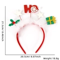 Christmas headband with red HO letters and white stars on festive spring coils - HO Star White Feather Style